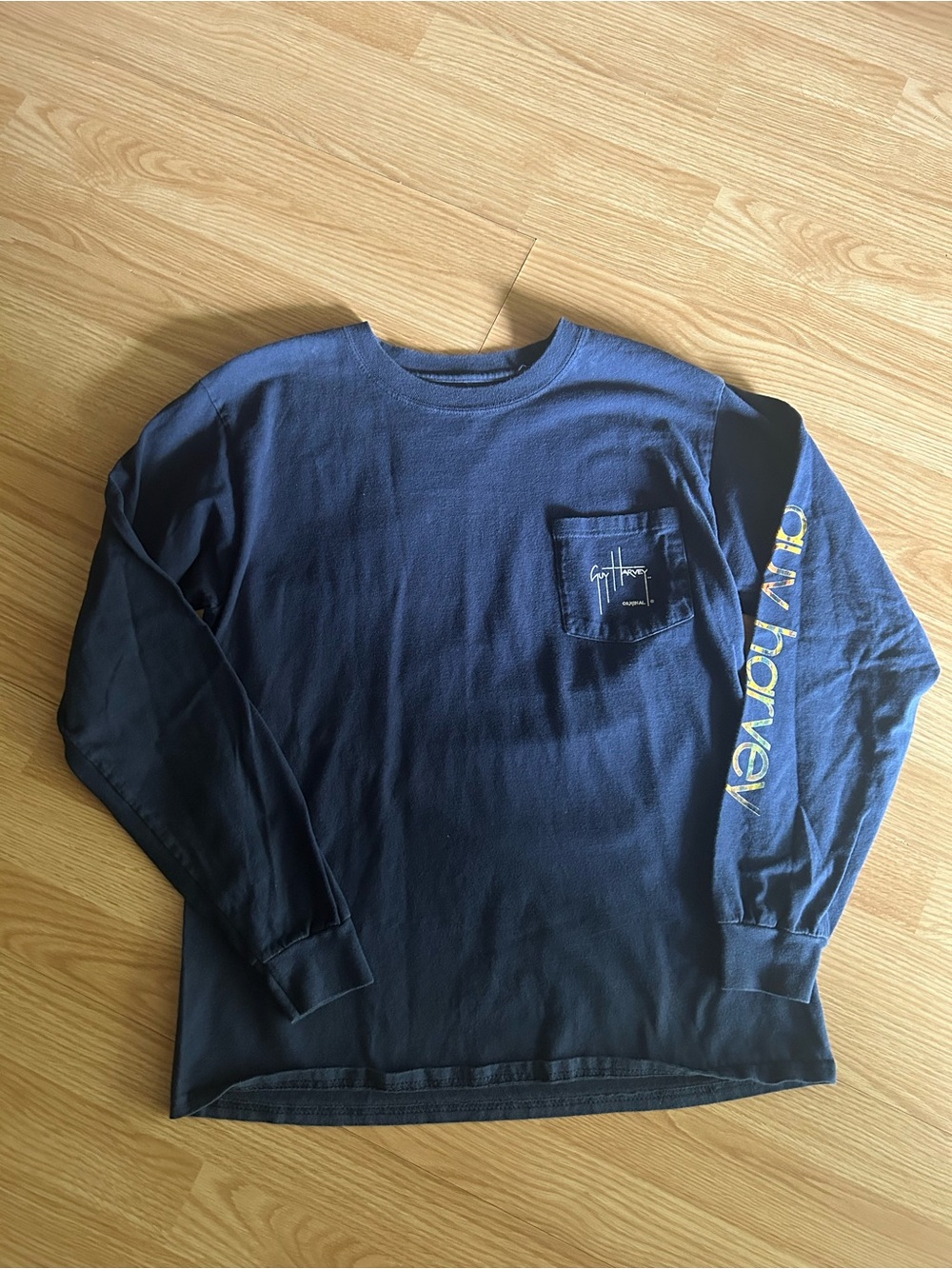 Guy Harvey Blue Water Crew Neck Long Sleeve Shirt Medium